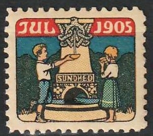 JULEMÆRKER DANMARK | 1905 - Børn ved kilde - Postfrisk